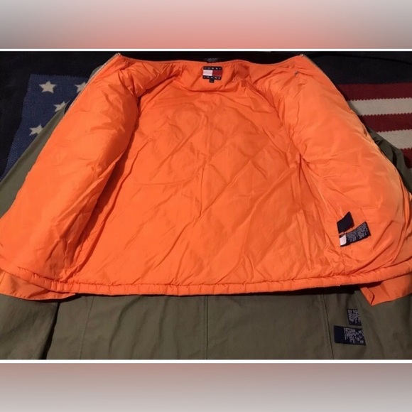 NWOT Vintage 90s Tommy Hilfiger Jeans Military Trench Jacket L Stadium Sportsman - Picture 8 of 12